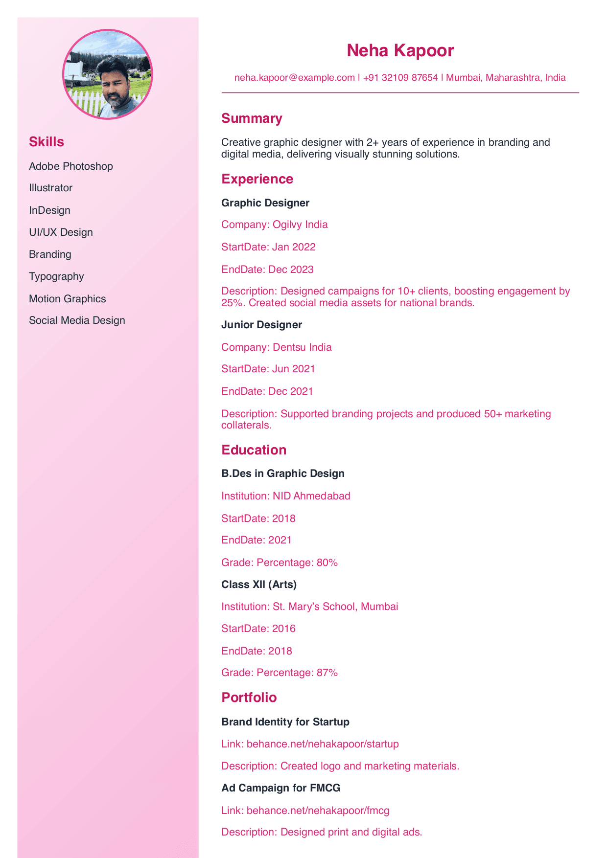 Creative Media (Left Sidebar)