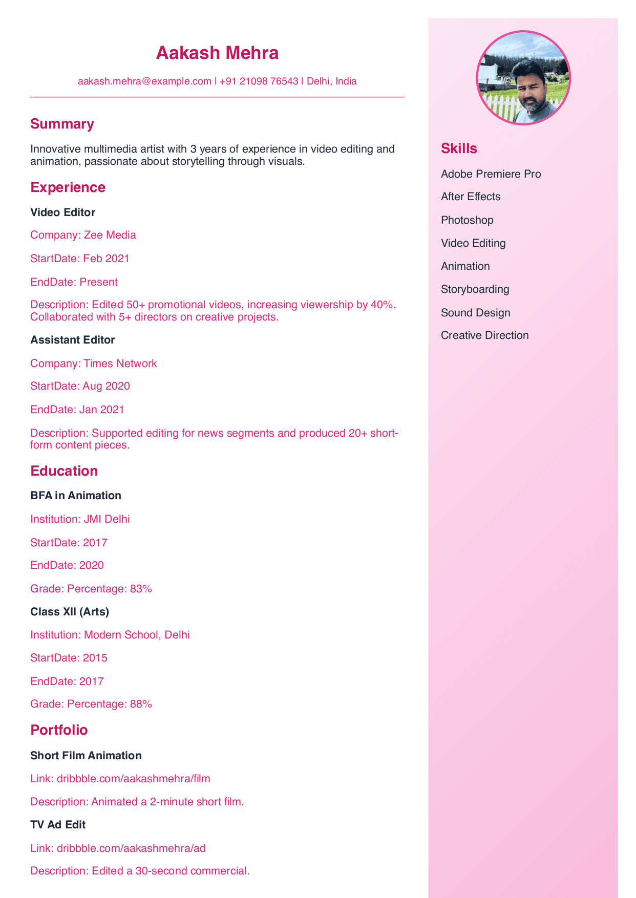 Creative Media (Right Sidebar)