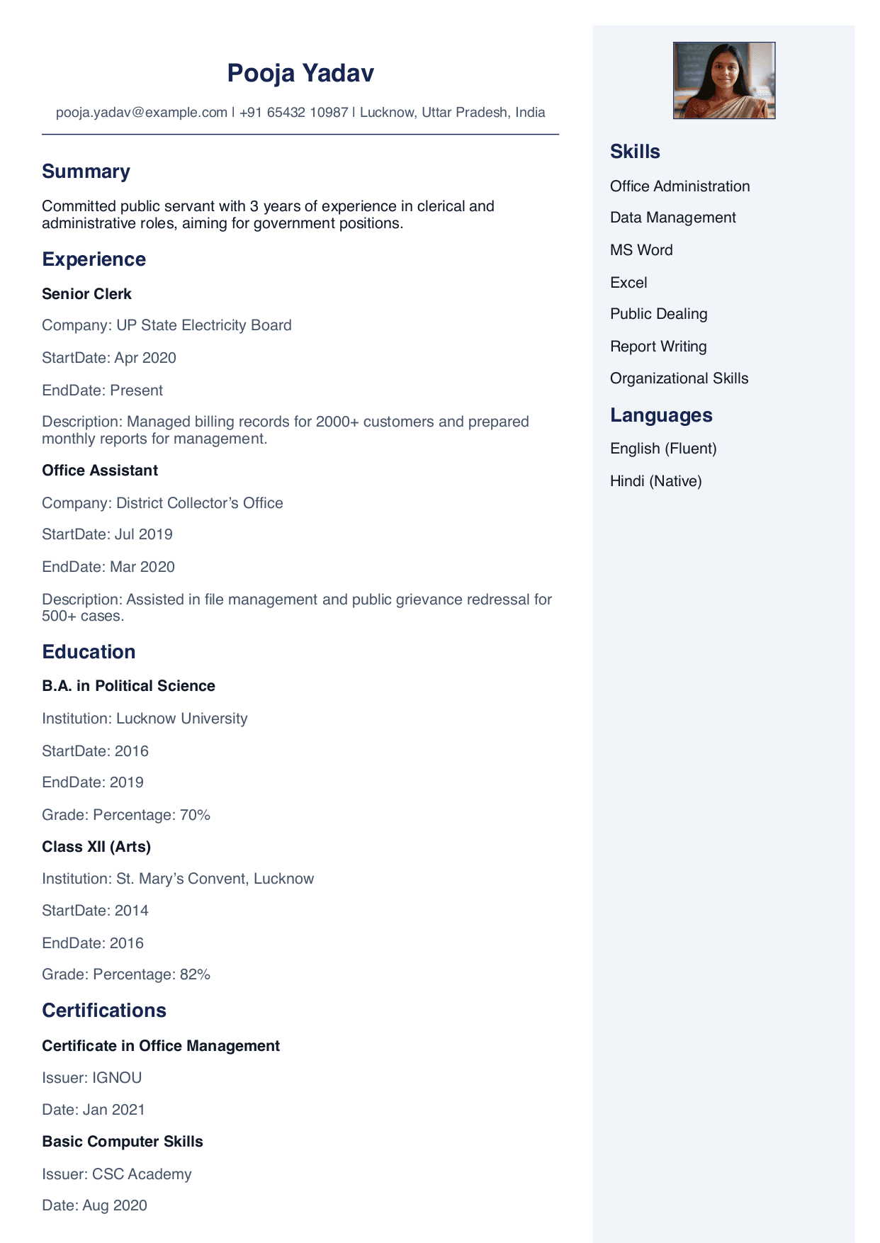 Government Job (Right Sidebar)