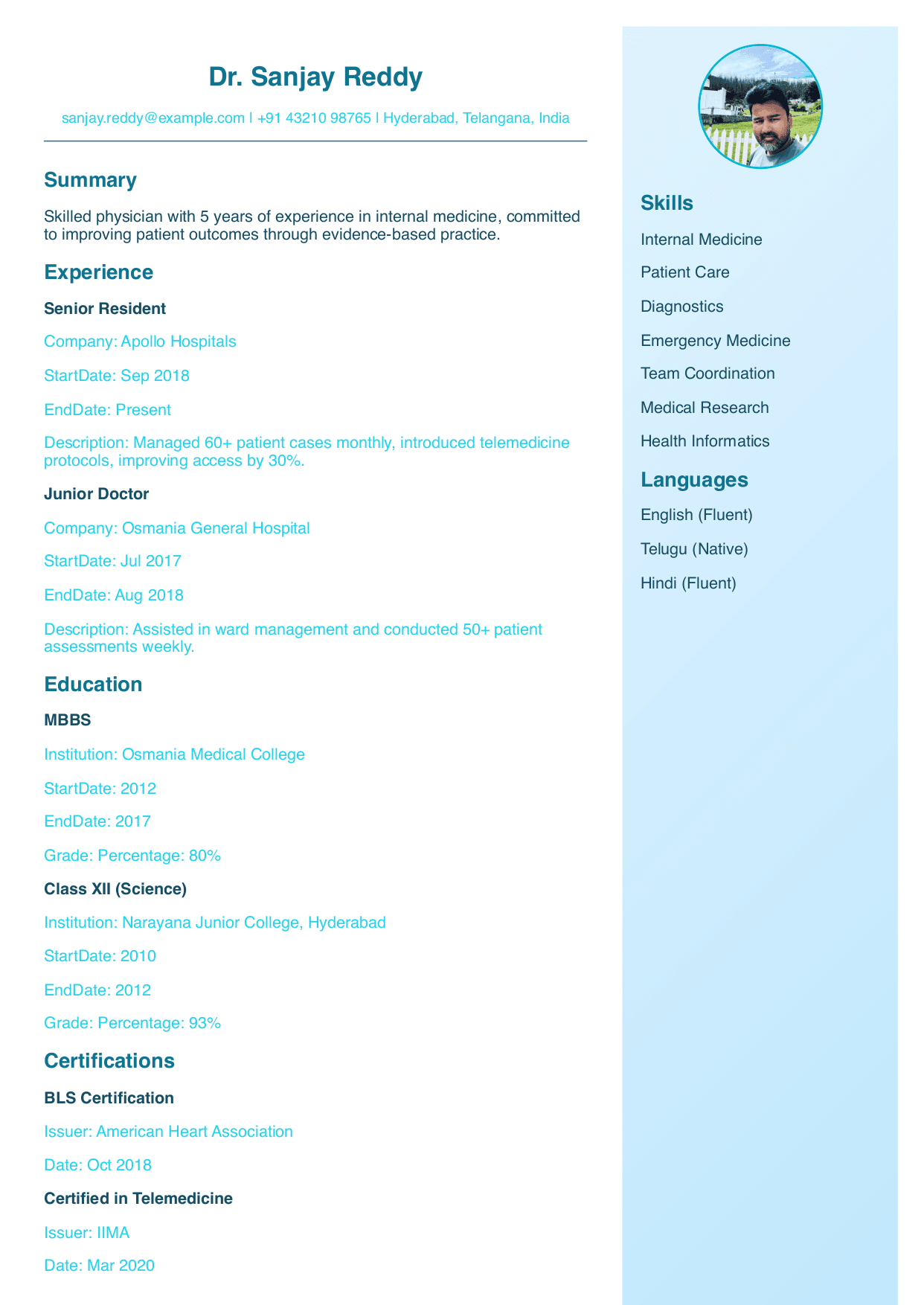 Healthcare Professional (Right Sidebar)
