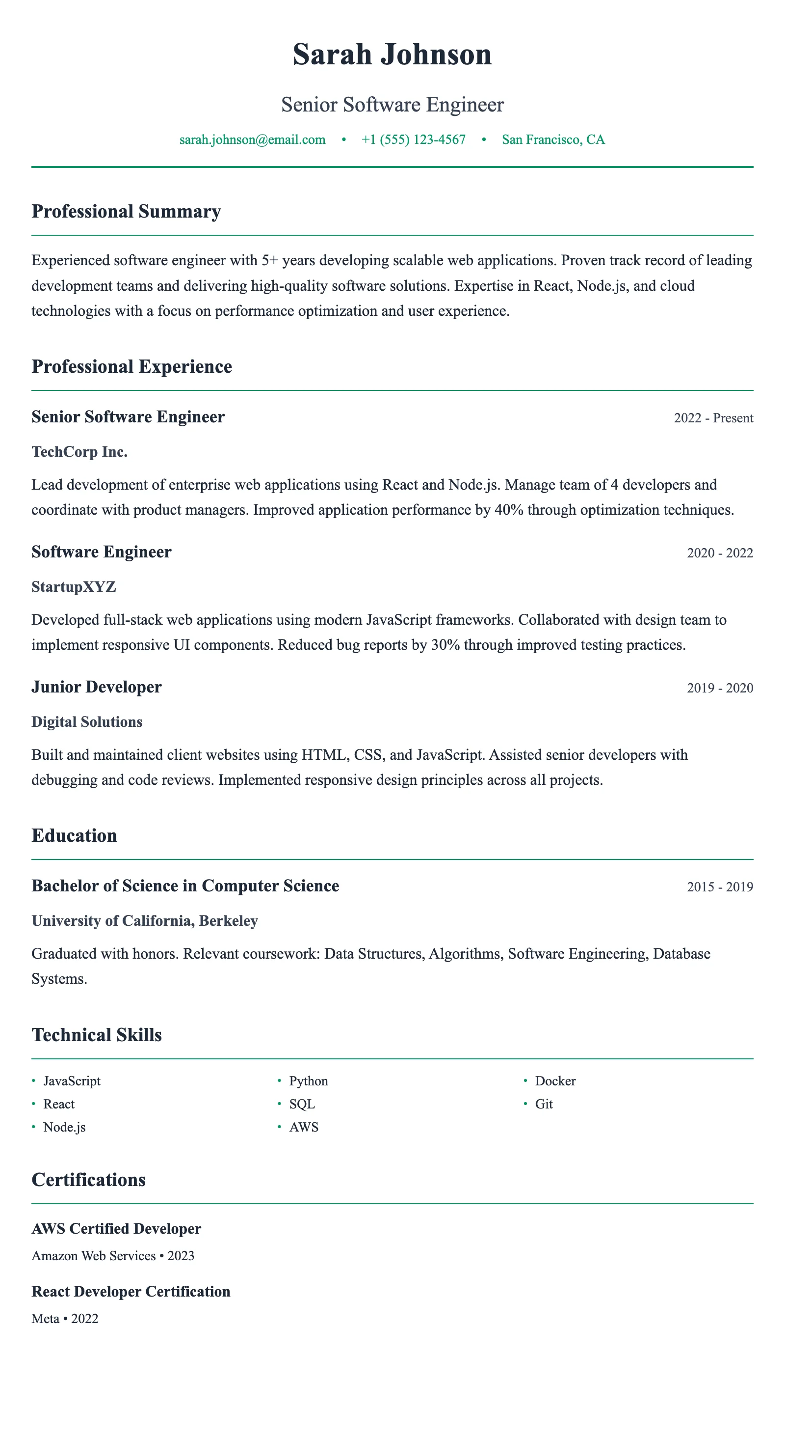 Finance Analyst résumé template