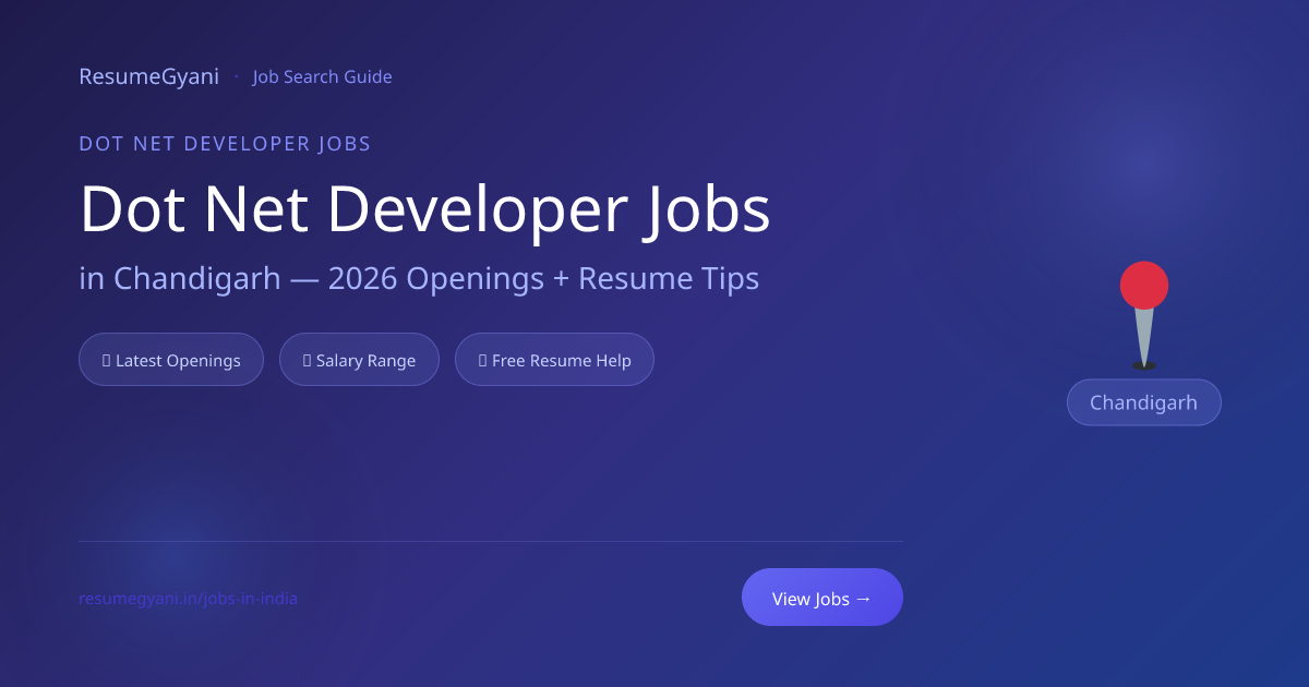 .NET Developer Jobs in Chandigarh 2026 | Salary ₹3L-₹40L+