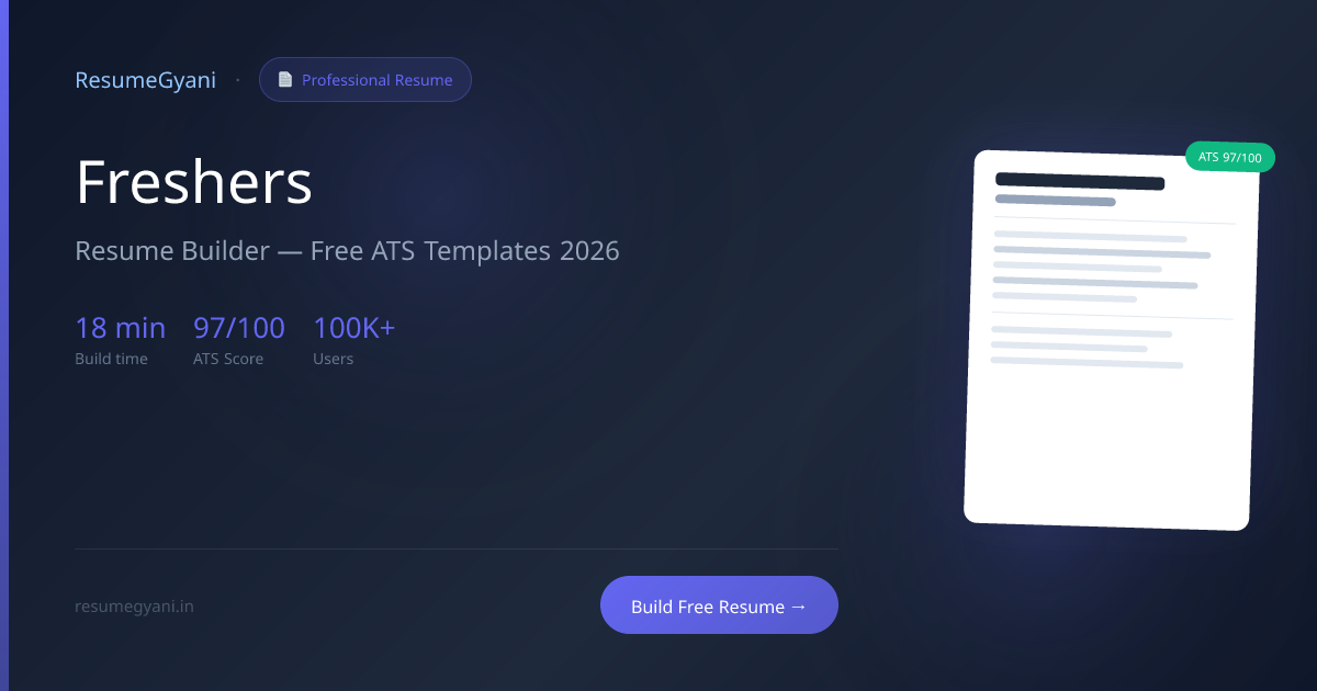 Best Freshers Resume Builder India (2026) | Free ATS Template