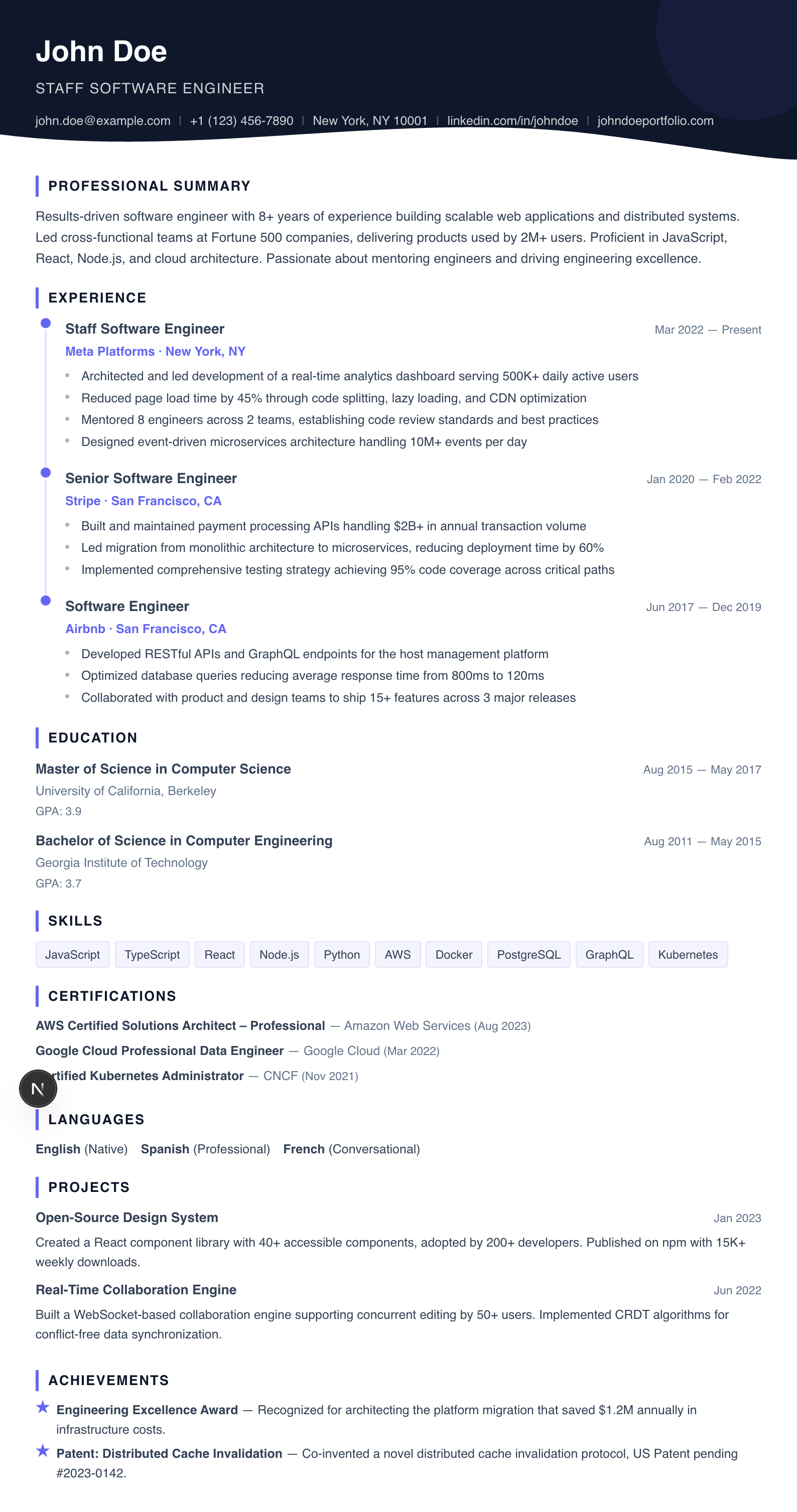 Iconic Resume Template - free Download | ResumeGyani
